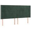 Image de vidaXL Tête de lit avec oreilles vert foncé 203x16x118/128 cm velours