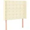 Image de vidaXL Tête de lit avec oreilles Crème 93x16x118/128 cm Similicuir