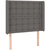 Image de vidaXL Tête de lit avec oreilles Gris 93x16x118/128 cm Similicuir