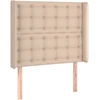 Image de vidaXL Tête de lit avec oreilles Cappuccino-Brun 93x16x118/128 cm Similicuir