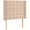 Image de vidaXL Tête de lit avec oreilles Cappuccino-Brun 103x16x118/128cm Similicuir