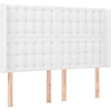 Image de vidaXL Tête de lit avec oreilles blanc 147x16x118/128 cm similicuir