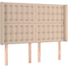 Image de vidaXL Tête de lit avec oreilles Cappuccino-Brun 147x16x118/128cm Similicuir