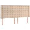 Image de vidaXL Tête de lit avec oreilles Cappuccino-Brun 163x16x118/128cm Similicuir