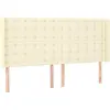 Image de vidaXL Tête de lit avec oreilles Crème 183x16x118/128 cm Similicuir