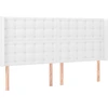 Image de vidaXL Tête de lit avec oreilles blanc 203x16x118/128 cm similicuir
