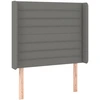 Image de vidaXL Tête de lit avec oreilles gris foncé 83x16x118/128 cm Tissu