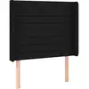 Image de vidaXL Tête de lit avec oreilles noir 93x16x118/128 cm Tissu