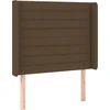 Image de vidaXL Tête de lit avec oreilles brun foncé 93x16x118/128 cm Tissu