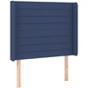 Image de vidaXL Tête de lit avec oreilles bleu 93x16x118/128 cm Tissu