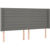 Image de vidaXL Tête de lit avec oreilles gris foncé 163x16x118/128 cm Tissu