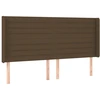 Image de vidaXL Tête de lit avec oreilles brun foncé 163x16x118/128 cm Tissu