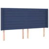 Image de vidaXL Tête de lit avec oreilles bleu 163x16x118/128 cm Tissu