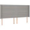 Image de vidaXL Tête de lit avec oreilles gris clair 183x16x118/128 cm Tissu