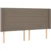 Image de vidaXL Tête de lit avec oreilles taupe 183x16x118/128 cm Tissu
