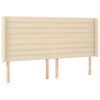 Image de vidaXL Tête de lit avec oreilles Crème 183x16x118/128 cm Tissu