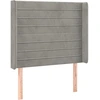 Image de vidaXL Tête de lit avec oreilles gris clair 83x16x118/128 cm velours