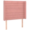 Image de vidaXL Tête de lit avec oreilles rose 83x16x118/128 cm velours