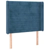 Image de vidaXL Tête de lit avec oreilles bleu foncé 93x16x118/128 cm velours