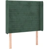 Image de vidaXL Tête de lit avec oreilles vert foncé 103x16x118/128 cm velours