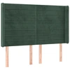 Image de vidaXL Tête de lit avec oreilles vert foncé 147x16x118/128 cm velours
