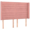 Image de vidaXL Tête de lit avec oreilles rose 147x16x118/128 cm velours