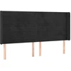 Image de vidaXL Tête de lit avec oreilles noir 163x16x118/128 cm velours
