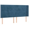 Image de vidaXL Tête de lit avec oreilles bleu foncé 163x16x118/128 cm velours