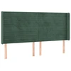 Image de vidaXL Tête de lit avec oreilles vert foncé 183x16x118/128 cm velours