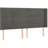 Image de vidaXL Tête de lit avec oreilles gris foncé 203x16x118/128 cm velours