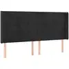 Image de vidaXL Tête de lit avec oreilles noir 203x16x118/128 cm velours