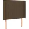 Image de vidaXL Tête de lit avec oreilles brun foncé 93x16x118/128 cm Tissu