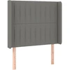 Image de vidaXL Tête de lit avec oreilles gris foncé 103x16x118/128 cm Tissu