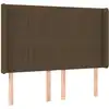 Image de vidaXL Tête de lit avec oreilles brun foncé 147x16x118/128 cm Tissu