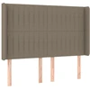Image de vidaXL Tête de lit avec oreilles taupe 147x16x118/128 cm Tissu
