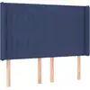 Image de vidaXL Tête de lit avec oreilles bleu 147x16x118/128 cm Tissu