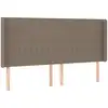 Image de vidaXL Tête de lit avec oreilles taupe 163x16x118/128 cm Tissu