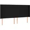 Image de vidaXL Tête de lit avec oreilles noir 183x16x118/128 cm Tissu