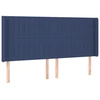 Image de vidaXL Tête de lit avec oreilles bleu 183x16x118/128 cm Tissu