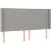 Image de vidaXL Tête de lit avec oreilles gris clair 203x16x118/128 cm Tissu
