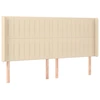 Image de vidaXL Tête de lit avec oreilles Crème 203x16x118/128 cm Tissu