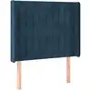 Image de vidaXL Tête de lit avec oreilles bleu foncé 83x16x118/128 cm velours