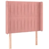 Image de vidaXL Tête de lit avec oreilles rose 83x16x118/128 cm velours