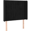 Image de vidaXL Tête de lit avec oreilles noir 93x16x118/128 cm velours