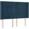Image de vidaXL Tête de lit avec oreilles bleu foncé 147x16x118/128 cm velours