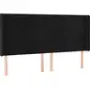 Image de vidaXL Tête de lit avec oreilles noir 163x16x118/128 cm velours