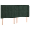 Image de vidaXL Tête de lit avec oreilles vert foncé 163x16x118/128 cm velours
