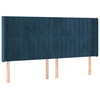 Image de vidaXL Tête de lit avec oreilles bleu foncé 163x16x118/128 cm velours