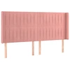 Image de vidaXL Tête de lit avec oreilles rose 183x16x118/128 cm velours