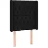 Image de vidaXL Tête de lit avec oreilles Noir 83x16x118/128 cm Tissu